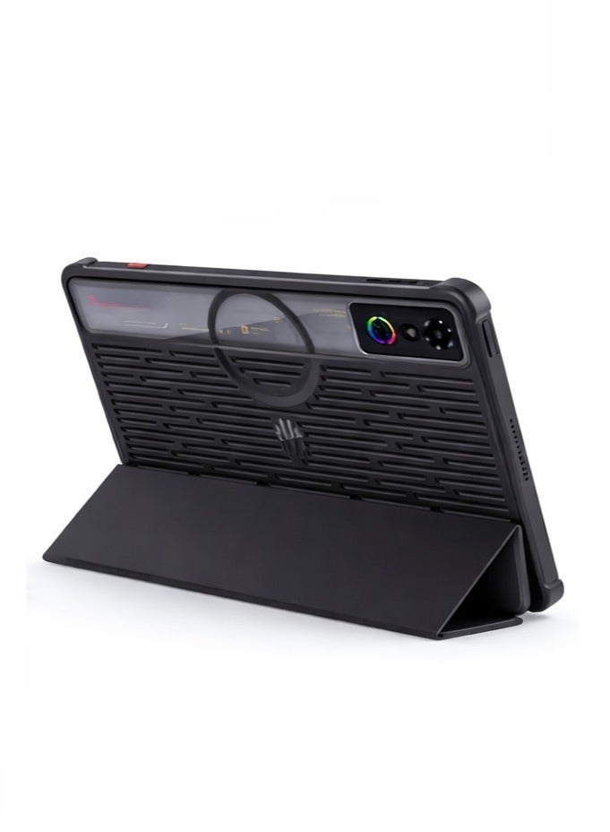 ريد ماجيك كفر حماية مغناطيسي ذكي لتابلت أسترا بتصميم فتحات تبريد، دعم مغناطيسي قوي، حامل مثلث قابل للطي، إيقاظ تلقائي للشاشة، وحماية مزدوجة أمامية وخلفية للألعاب والمشاهدة - Image 4